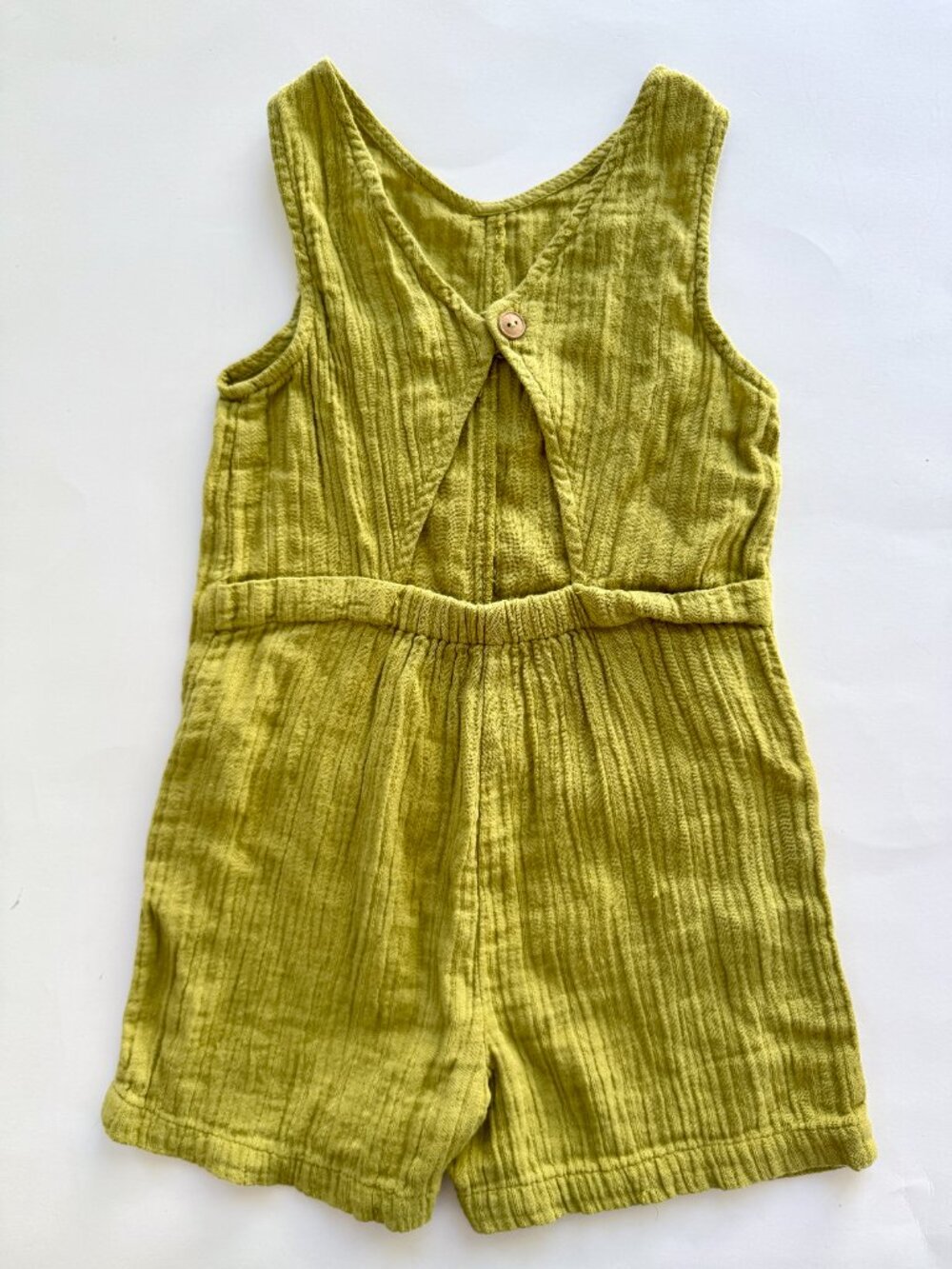 Zara Kids Chartreuse Gauze Romper Sz 3-4 Playsuit - Picture 2 of 9